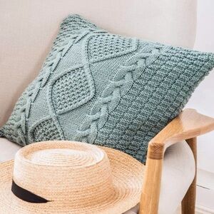 Teal Cable Knit Trendy Farmhouse Modern PillowCase
